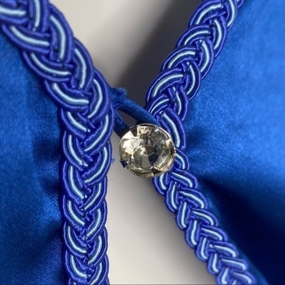 Victoria's Secret Gold Label Vintage Blue Satin Robe Babydoll Fairy Lingerie S - Picture 3 of 5